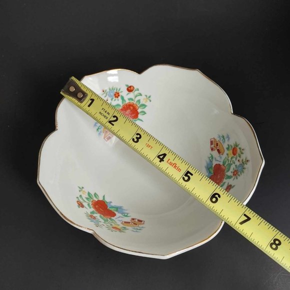 Vintage Sakura Imari Ware Porcelain Japanese Flower Lotus Petal Bowl 7" Japan - Picture 8 of 8